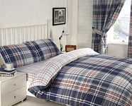 Rapport Home Brandon Check 'Room in A Bag' Bedding and Curtain Set, King, Polyester-Cotton, Multi-Colour