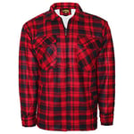 OCT2015 Google Mens Sherpa Lined/Padded Thick Lumber Jack Warm Check Winter Shirt BNWT SZ MXXXL[Red Black,M]