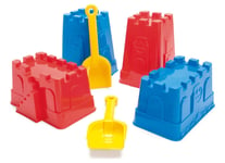 SANDCASTLE MOULD & SPADE SET Red Blue Yellow Sand castle set by DANTOY robust