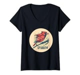 Womens Cute red Sparrow Costume V-Neck T-Shirt