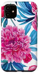 iPhone 11 Pink Peony Floral Pattern Botanical Design for Flower Lovers Case