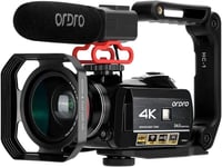 ORDRO Video Camera 4K Camcorder Wifi Ultra HD Vlog Camera for Youtube, IR Night