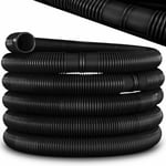 Tuyau de piscine Noir - 10m / 32mm Flexible avec manchons pour bassin Tuyau solaire pour piscines et bassins Tuyau d'aspiration Tuyau pour pompe