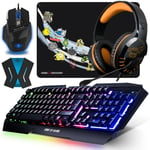 Pack Clavier Souris Casque PS4 Pro-K5 RGB et Convertisseur