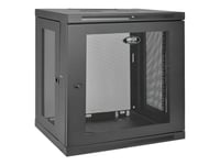 Tripp Lite 12U Wall Mount Rack Enclosure Server Cabinet w/ Door & Side Panels - Rack armoire - montable sur mur - noir - 12U - 19