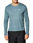 Nike M Nk Df Miler Top LS Long Sleeved T-Shirt - Ozone Blue/(Reflective Silver), Small