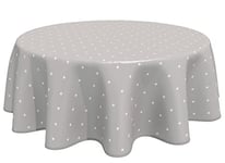 Home Direct Nappe Toile cirée PVC Ronde 160 cm Étoiles, Beige Gris