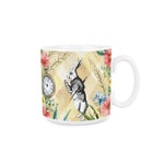 Alice's Adventures in Wonderland Mug - Yellow & White Rabbit Ceramic Cup Gift