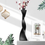 Jormftte - Vase de sol haut Vases en céramique décor à la maison moderne Vase à fleurs pour étagère décor à la maison torsadé grand Vase noir créatif