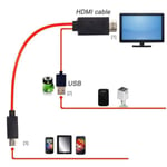 Universal Mhl Micro Usb Till Hdmi Kabel Hdtv Adapter För Röd