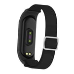 Elastisk Nylon Armband för Xiaomi Mi Band 3/4/5/6 - Svart