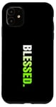 iPhone 11 Green Blessed. Vertical Green Color Graphic Case