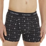 Calvin Klein 3P Cotton Stretch Trunks Svart Mønster bomull Large Herre