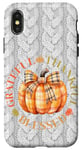 Coque pour iPhone X/XS Orange Plaid Citrouille Thanksgiving Automne Automne Thankful