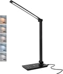 LED Desk Lamp with Wireless Charging for Phone UK Plug USB Swing Arm 5 Colour