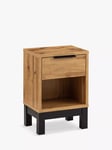 Julian Bowen Bali 1 Drawer Bedside Table, Oak