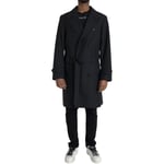 DOLCE & GABBANA Jacket Black Double Breasted Trench Coat Men IT50/US40/L 2630usd