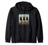 Funny Easter Cats with Easter Eggs and Spring Vibes Zip Hoodie