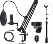 Microphone, Camera, Ring Light Set Deltaco Gaming Gam-170, Black