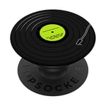 Retro Vinyl Record LP Art Music DJ Green Design PopSockets Swappable PopGrip