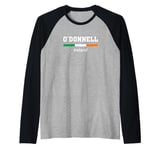 O'Donnell Irish Family Name St Patricks Day Ireland Flag Raglan Baseball Tee