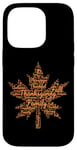 iPhone 14 Pro Thanksgiving Maple Leaf Word Cloud for Family Tradition Fall Case