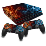 Set D'Autocollants De Feu Pour La Peau De La Console Ps4 Pro RX022-14