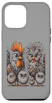 Coque pour iPhone 12 Pro Max Art de poulet amusant coloré d'Eagerlys, Crazy Chicken Family