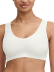 Chantelle Womens SoftStretch V-Neck Jersey Crop Top - White Polyamide - Size X-Small/Small