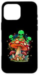 Coque pour iPhone 16 Pro Max Funny Magic Mushroom Alien Trippy Shroom LSDweed Acid Trip