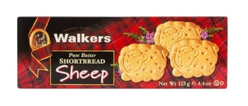 Walker's Shortbread Sheep Shapes, Traditional Scottish Recipe, Premium Pure Butter - Perfect for Gifts, Snacks, and Parties - 125g (Pack of 4)