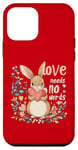 iPhone 12 mini Love Needs No Words Bunny - Cute Animal Heart Design Case