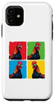 iPhone 11 Colorful Cool Chicken Art, Crazy Chicken Rooster Family Case