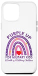 Coque pour iPhone 14 Plus Purple Up For Military Kids Mois of Military Child Rainbow