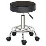 Tabouret de Bureau Tabouret à roulettes Professionnel Rotation à 360°,Chaise a Roulette Hauteur Réglable pour Salon de Massage Cuisine Bureau Clinique Pub Couture Peintre Piano Noir