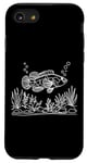 Coque pour iPhone SE (2020) / 7 / 8 Line Art Poisson & Ichtyologiste Marbre Gobie