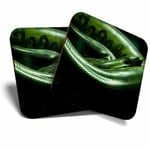 2 x Coasters - Green Anaconda Snake Home Gift #21647