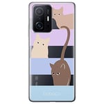 Babaco ERT GROUP mobile phone case for Xiaomi 11T 5G / 11T PRO 5G original and officially Licensed pattern Cats 014 optimally adapted to the shape of the mobile phone, partially transparent