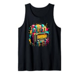 Splash Art Vintage Radio Antique Radios Tank Top