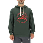 JEEP O102567-E848 J MAN HOODED SWEATSHIRT The spirit of Adventure - Explore the detours - Print J22W Nordic Green/Mars Re S