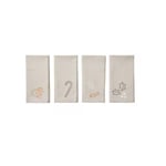 Broste Copenhagen Fryd Yellow 71210317 Napkin Set Cotton in Light Warm Grey Dimensions 45 x 45 cm