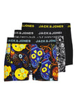 Jack & Jones Men's Jacjames Trunks 3 Pack Noos Boxer Shorts, Black/Detail: Black - Blazing Yellow., XL UK