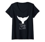 Womens Moby Dick - Whale Tail - V-Neck T-Shirt