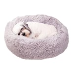 Ferplast Lit d'intérieur pour Chat Cuddly 60 Lit pour Chien Coussin Moelleux pour Chat en Peluche, diam 60 xh 14 cm. Gris