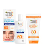 Garnier Ambre Solaire Sun Cream Travel Size Starter Kit for Face and Body