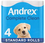 Andrex Classic Clean Toilet Rolls - 4 Toilet Roll Pack - Unbeatable Clean Toilet Rolls with Unique 3D Wave