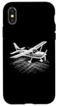 Coque pour iPhone X/XS Avion à hélice 3D Wireframe - Amoureux d'avion vintage