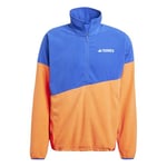 adidas Men's Terrex Multi CLIMAWARM Fleece Anorak, Semi Lucid Blue/Semi Impact Orange/Pure Ruby, XXL