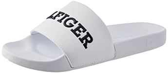 Tommy Hilfiger Homme Claquettes 3D Print Pool Slide Sandales de Bain, Blanc (White), 40 EU