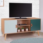 Idmarket - Meuble tv 113 cm scandinave alize bois et vert